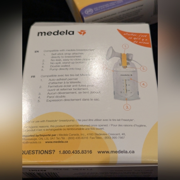Medela Supplies Pump & Save milk Bags 2 Boxes & Steam Quick Clean Bags 1 Box - Picture 6 of 11